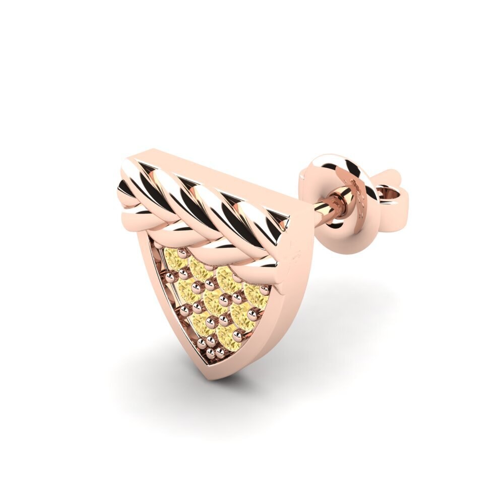 14ct Rose Gold Yellow Diamond Men's Earring Chambord