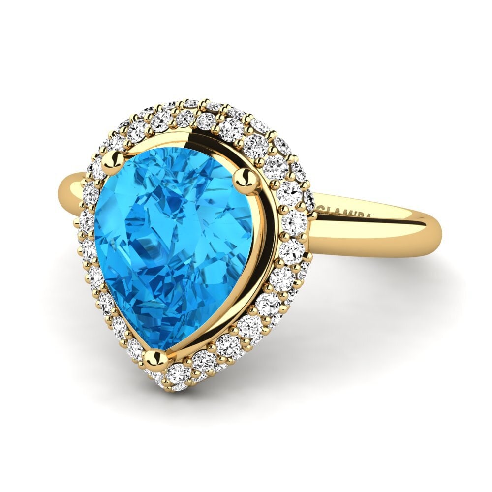 Blue Topaz Engagement Ring Chanoa