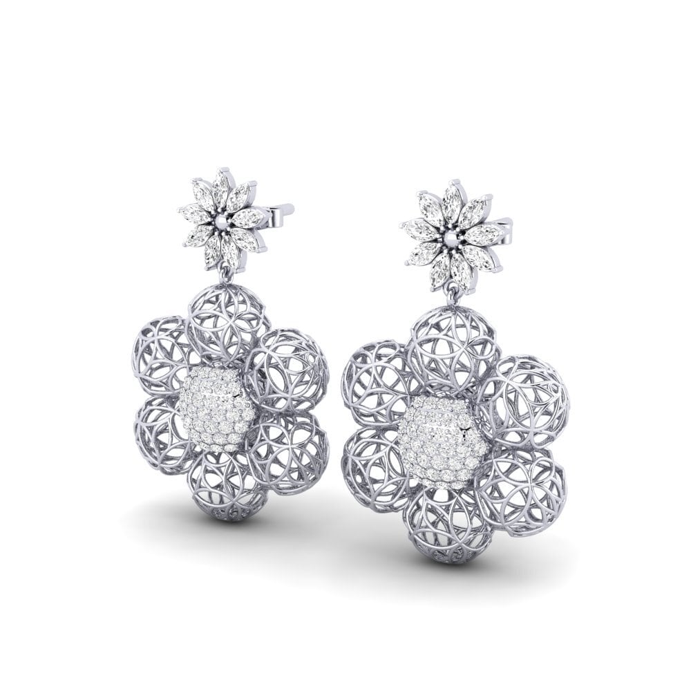 Saphir Blanc Boucle d'oreille femme Chanvren