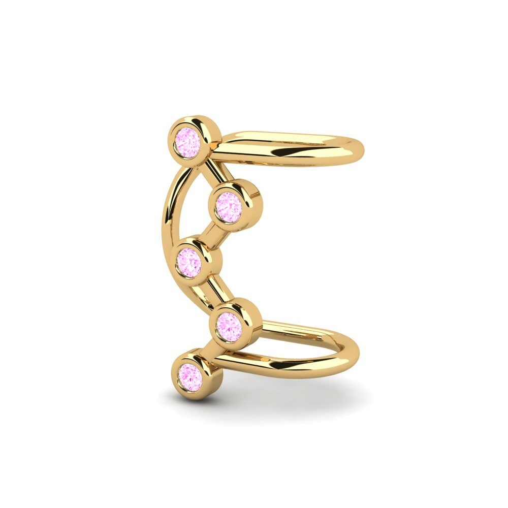 9k Oro Amarillo Zafiro Rosado Pendiente de mujer Chaparro