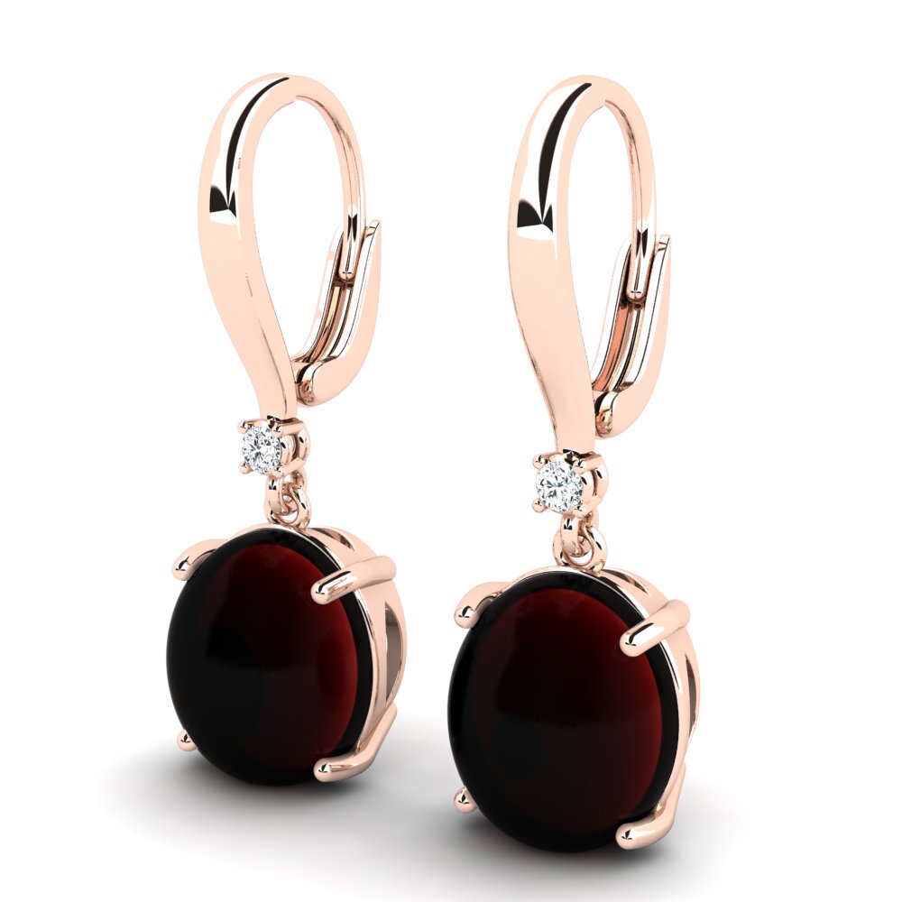 red-375 Cabochon Granada Brincos Feminino Charela