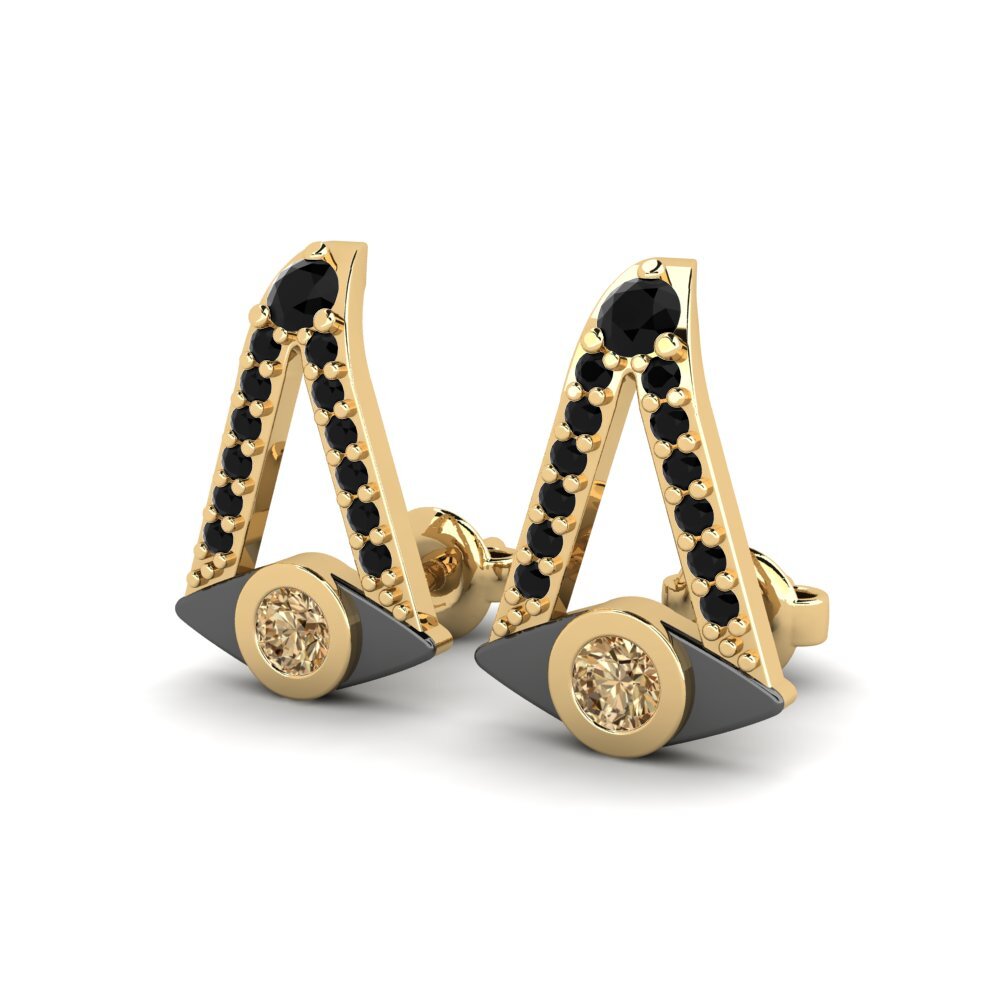 Diamant Brun Boucle d'oreille femme Charivnist