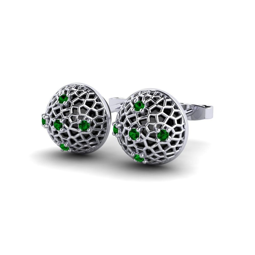 White Silver Green Zirconia Women's Earring Charlette