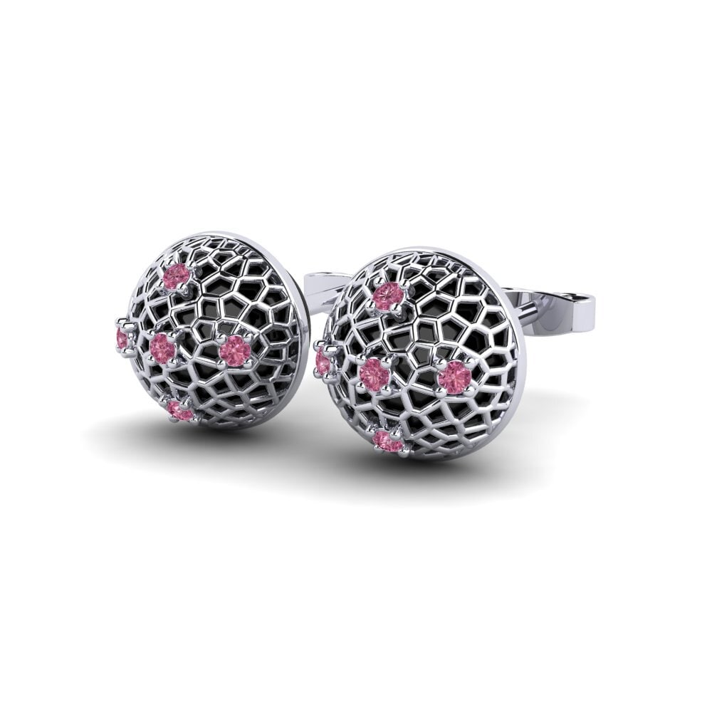 Platino 950 Granate Rhodolite Pendiente de mujer Charlette