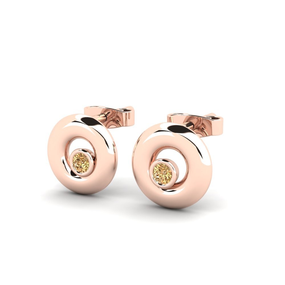 Oro Rosso 750 Diamante Marrone Orecchino da donna Chastie