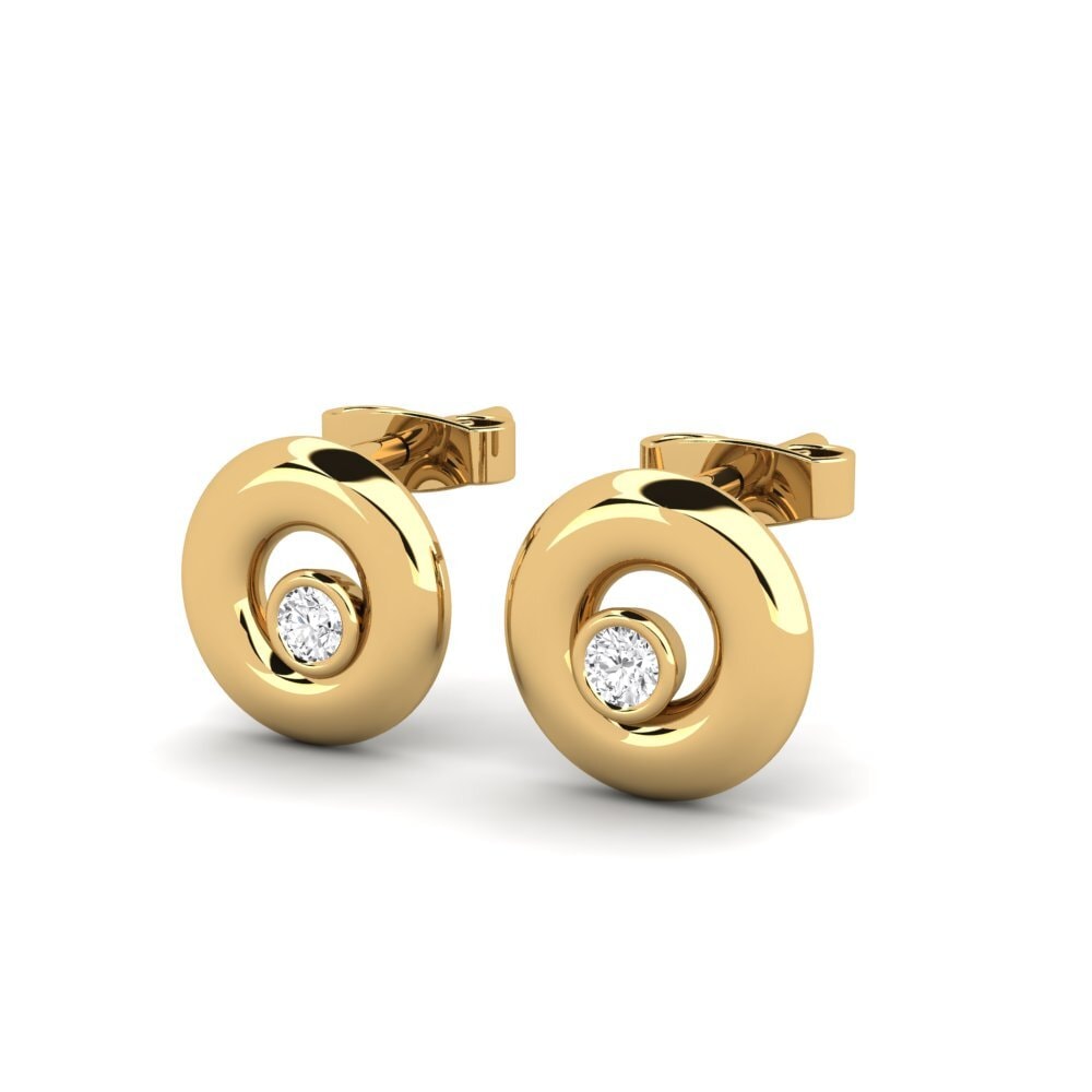 yellow-375 diamante-safira Brincos Feminino Chastie