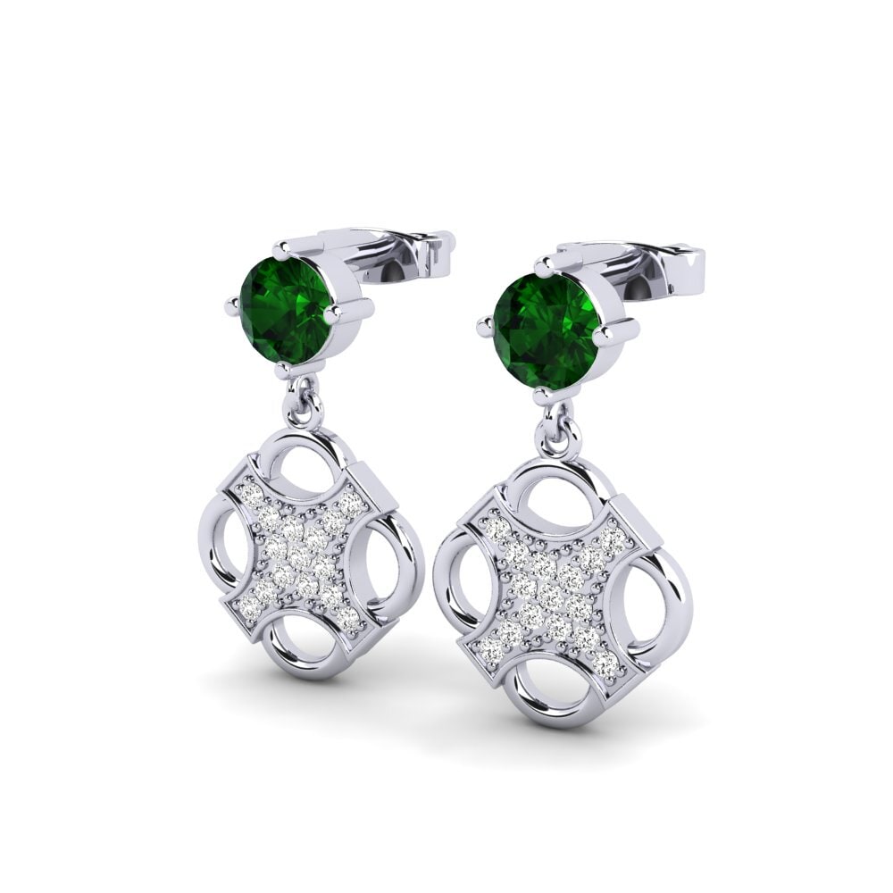 Đá Tourmaline Xanh / Bích tỷ Bông tai nữ Chaty