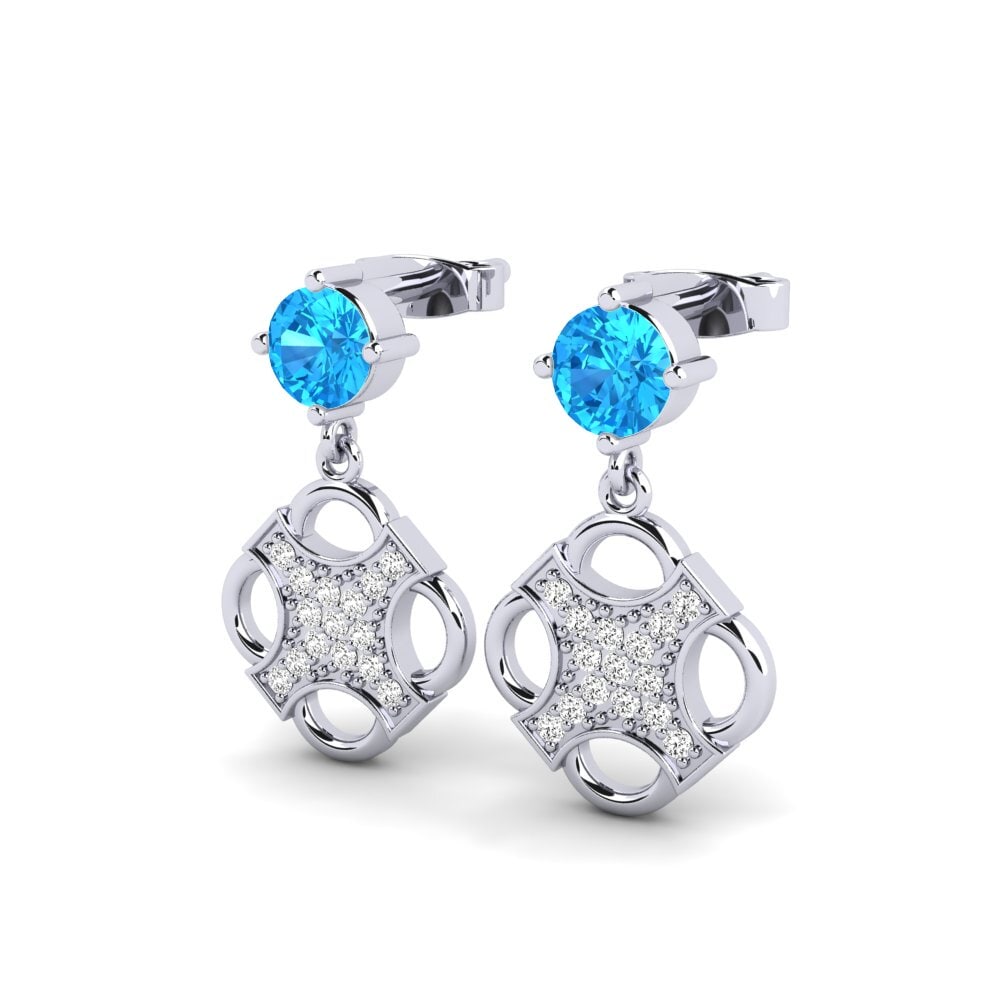 Topacio azul Pendiente de mujer Chaty