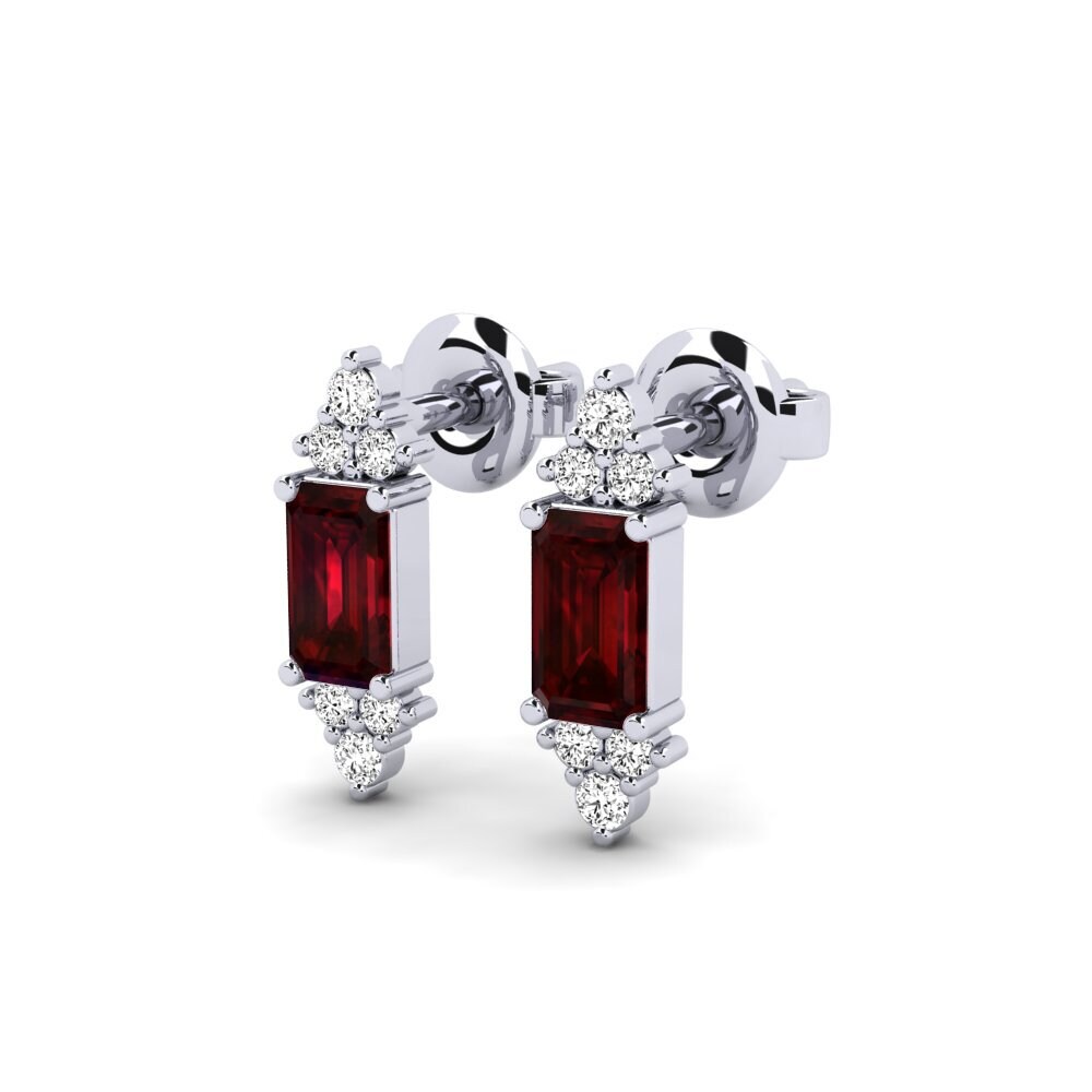 18k White Gold Garnet Women's Earring Chaumont