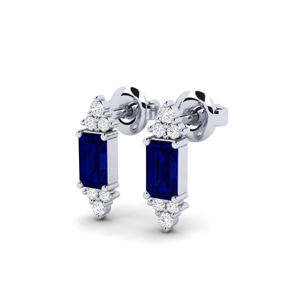 9k White Gold Sapphire Women's Earring Chaumont