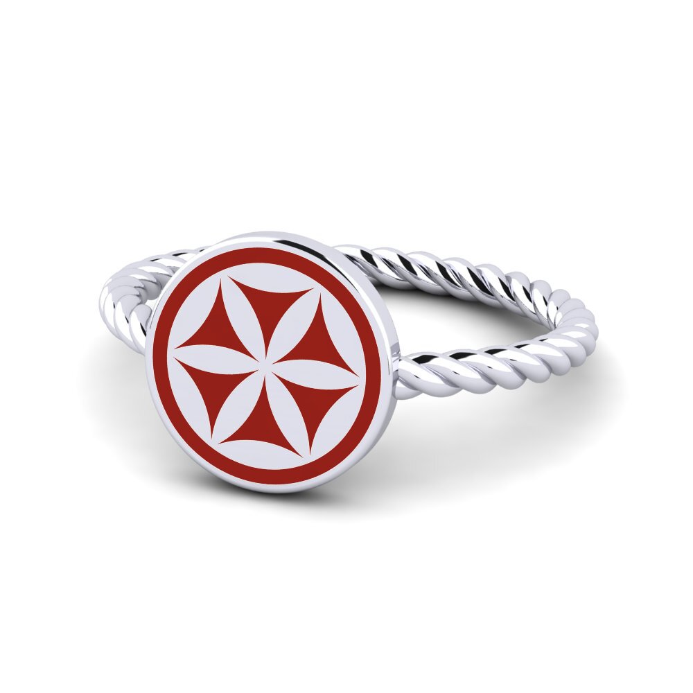 Weiß-Silber Ring Che