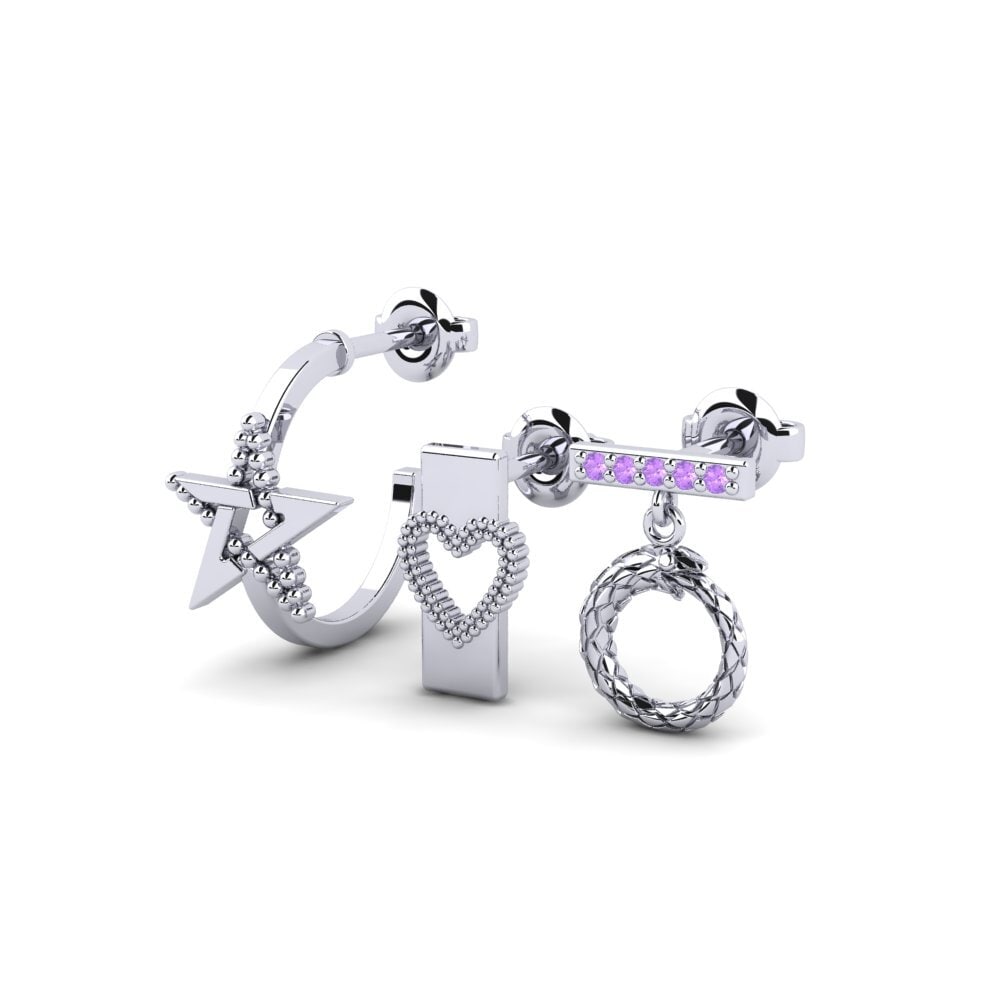 Platino Amatista Pendiente de mujer Chegutu - SET