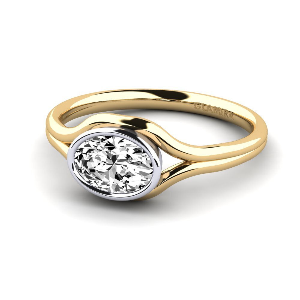 Vàng-Trắng 14K Đá Moissanite Nhẫn đính hôn Cheilia