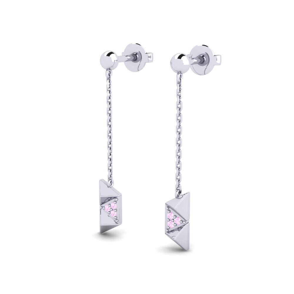 Platino Zafiro Rosado Pendiente de mujer Cherbury