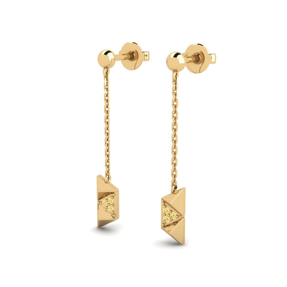 Gele Diamant Dames Oorbellen Cherbury