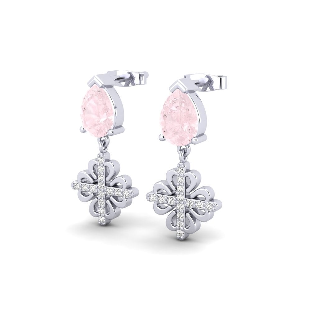 Pear Rose Quartz Women's Earring Chercher