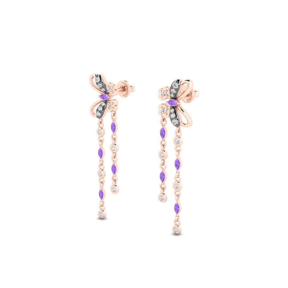 Améthyste Boucle d'oreille femme Cherisvz