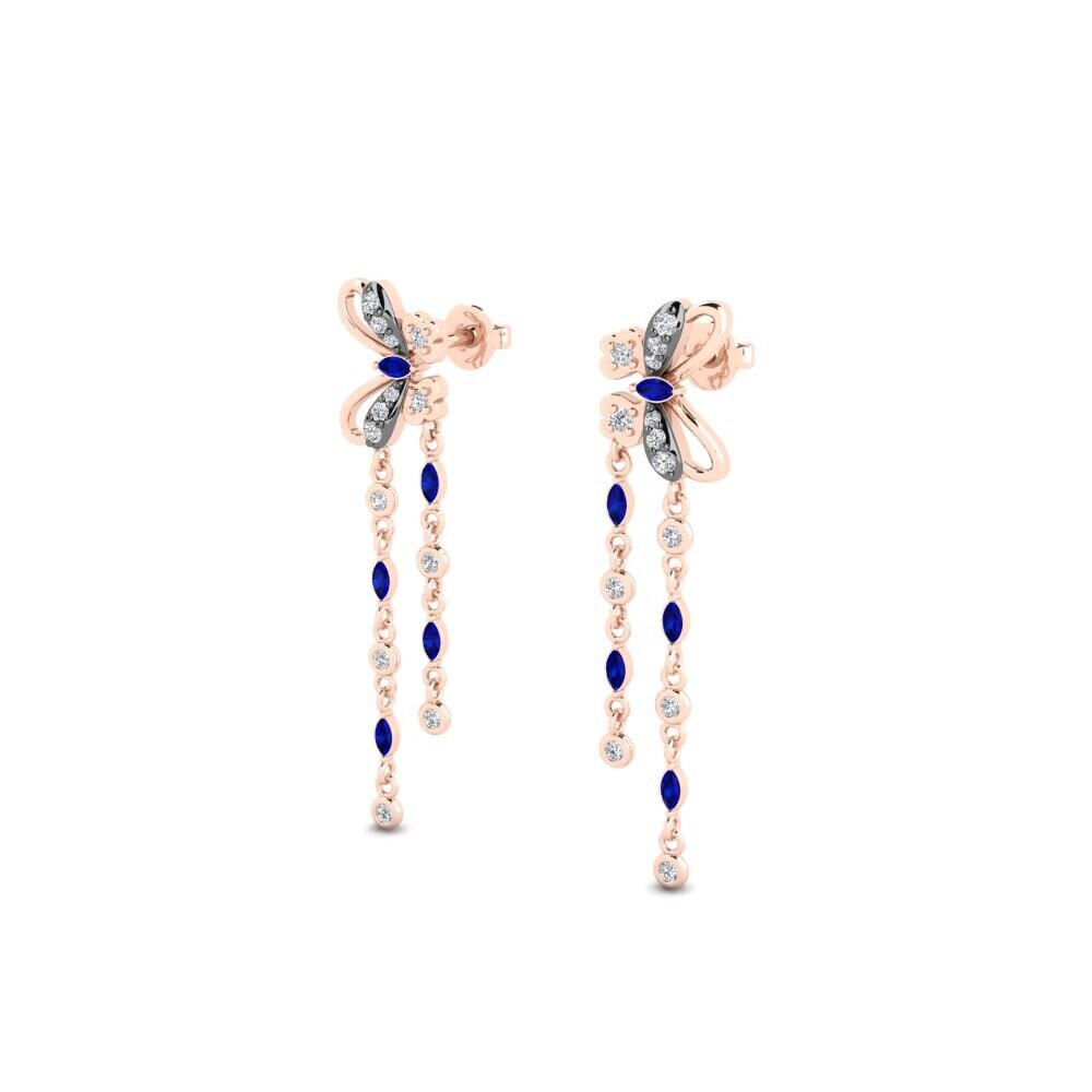 Saphir Boucle d'oreille femme Cherisvz