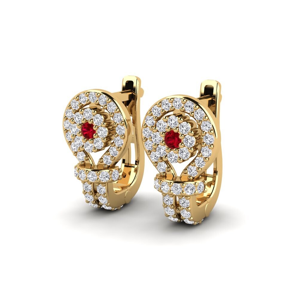 Đá Zirconia Đỏ Bông tai nữ Chespin