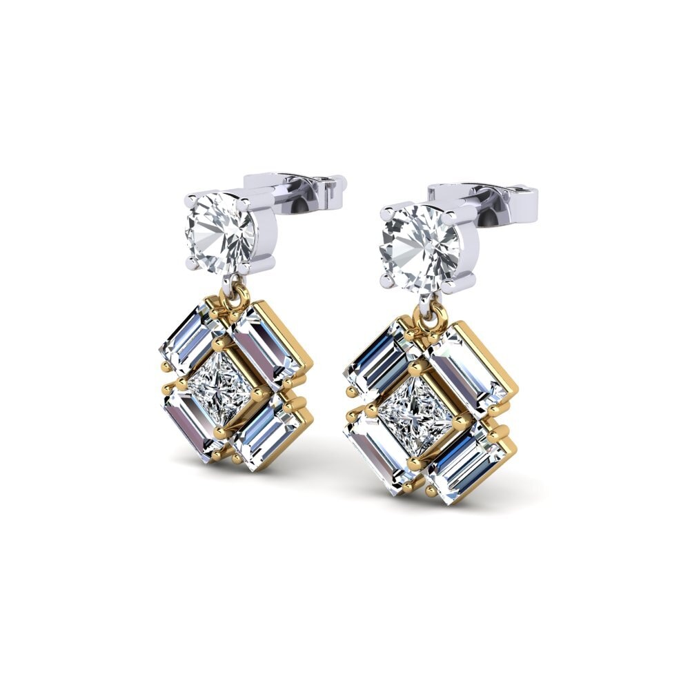 Đá Zircon Trắng Bông tai nữ Chetan