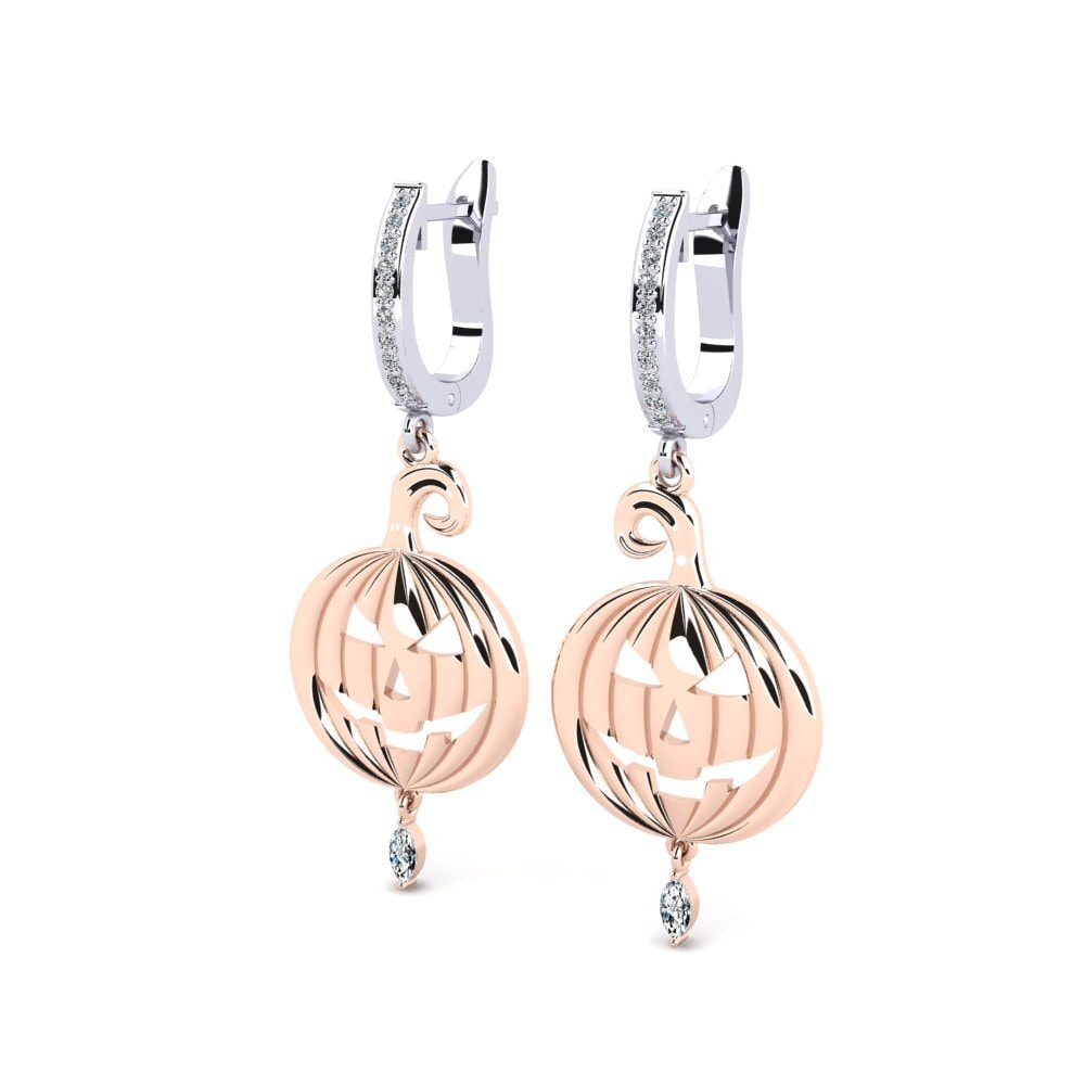 14ct White / Rose Gold Marquise Women's Earring Chiao