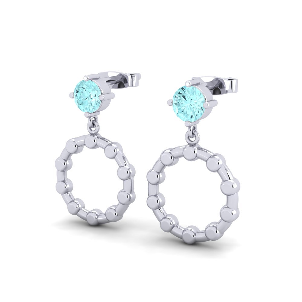 Aigue-marine Boucle d'oreille femme Chicane