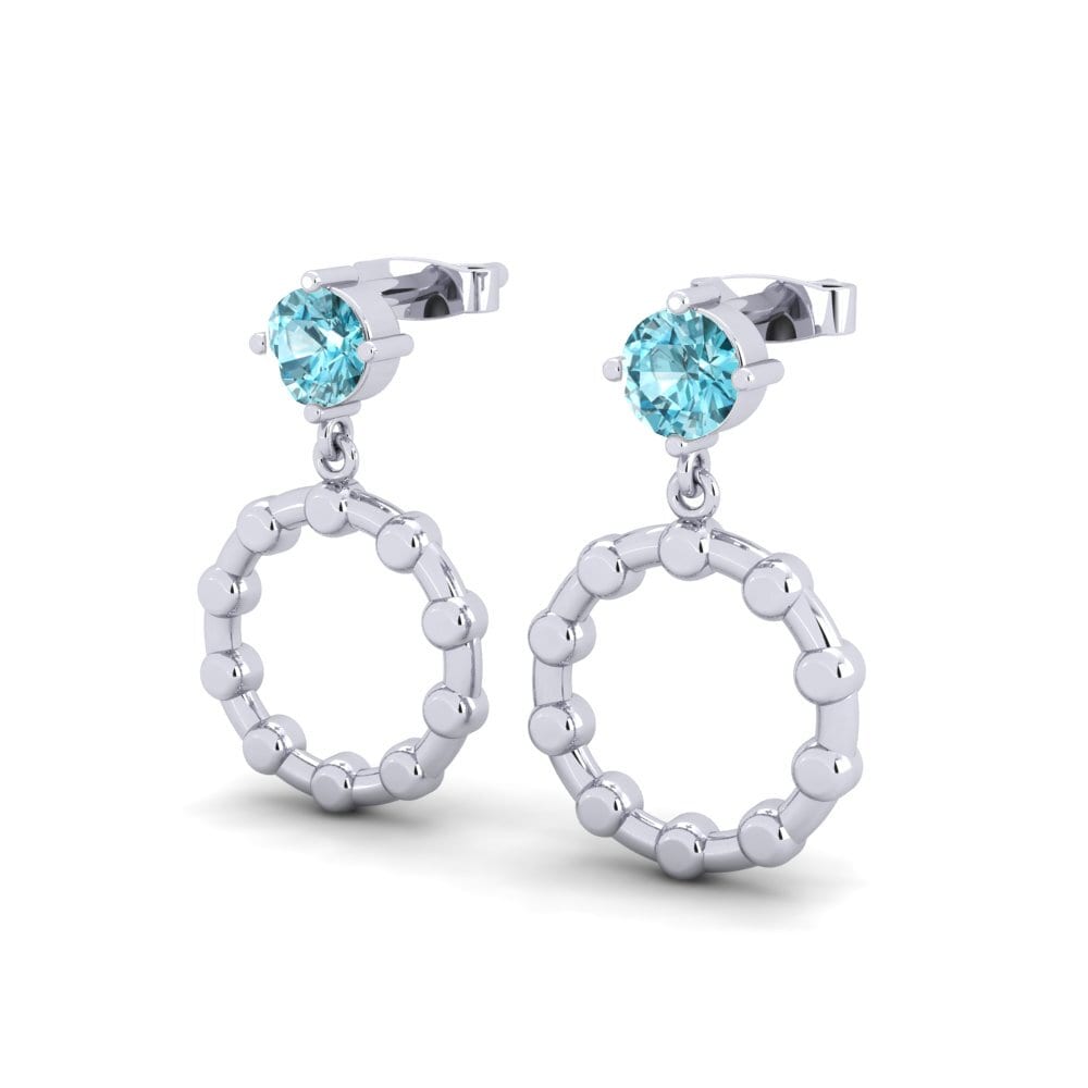 Zircon Bleu Boucle d'oreille femme Chicane
