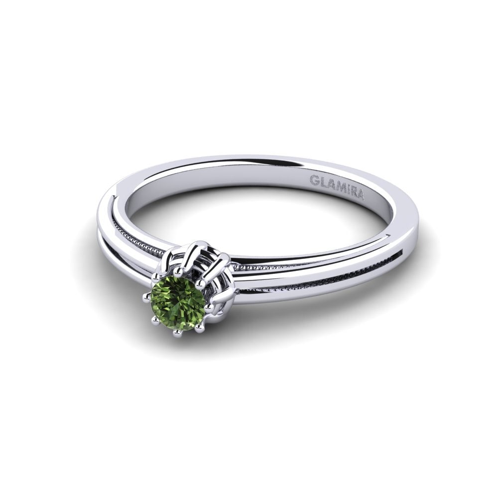 Zafiro Verde Anillo de compromiso Chilayo