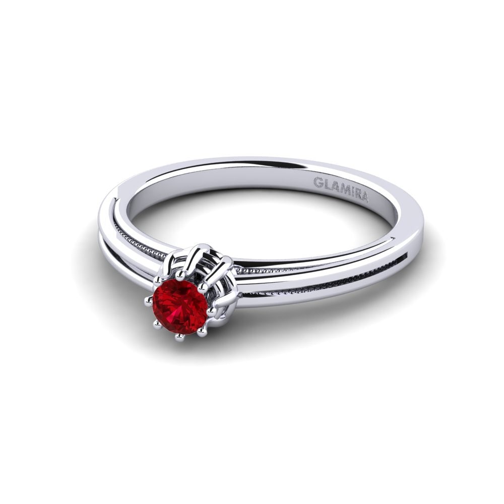 Red Zirconia Engagement Ring Chilayo