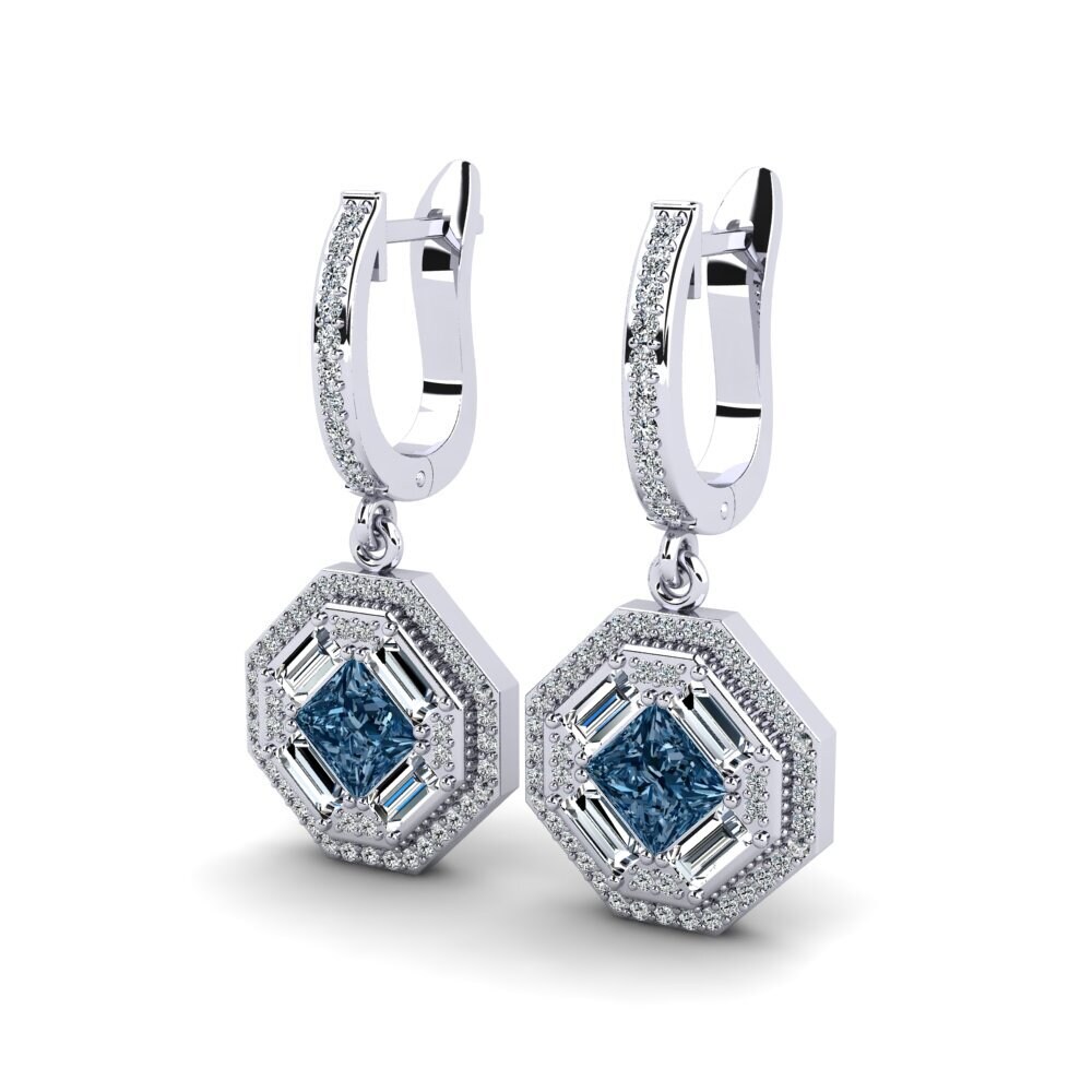 Princesa Diamante Azul Pendiente de mujer Chimique