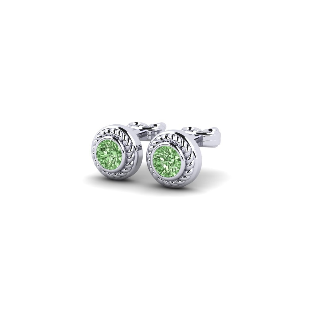 Oro Bianco 585 Diamante Verde Orecchino da donna Chimiste