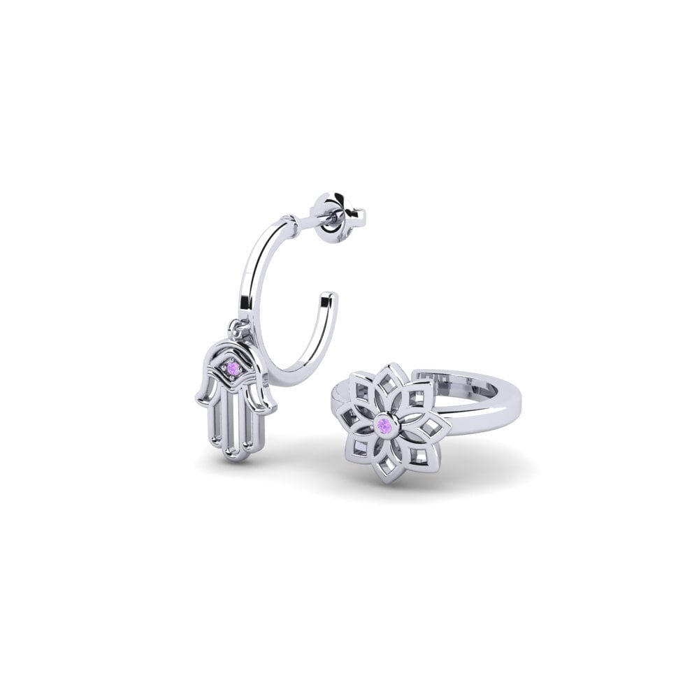Platino Amatista Pendiente de mujer Chinhoyi - SET