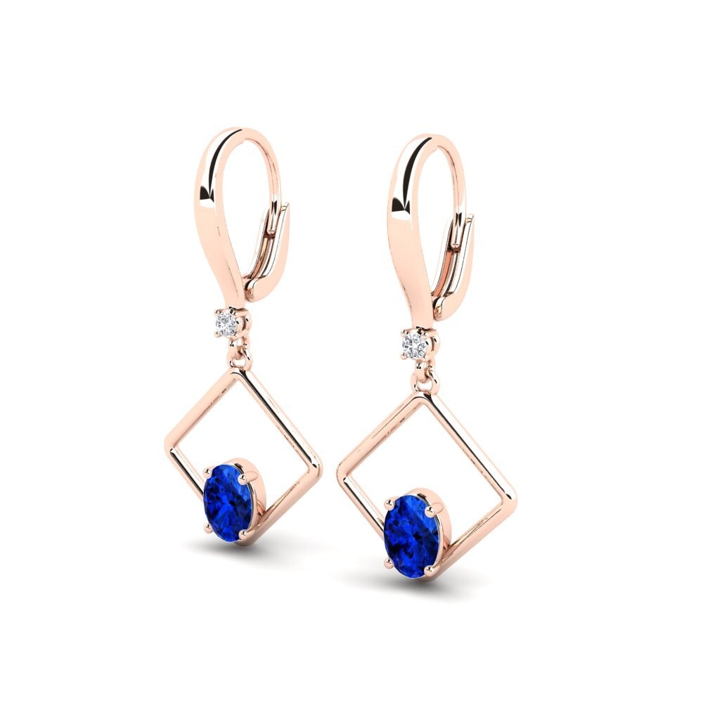 Oval Sapphire (Lab Created) Women's Earring Chiquita