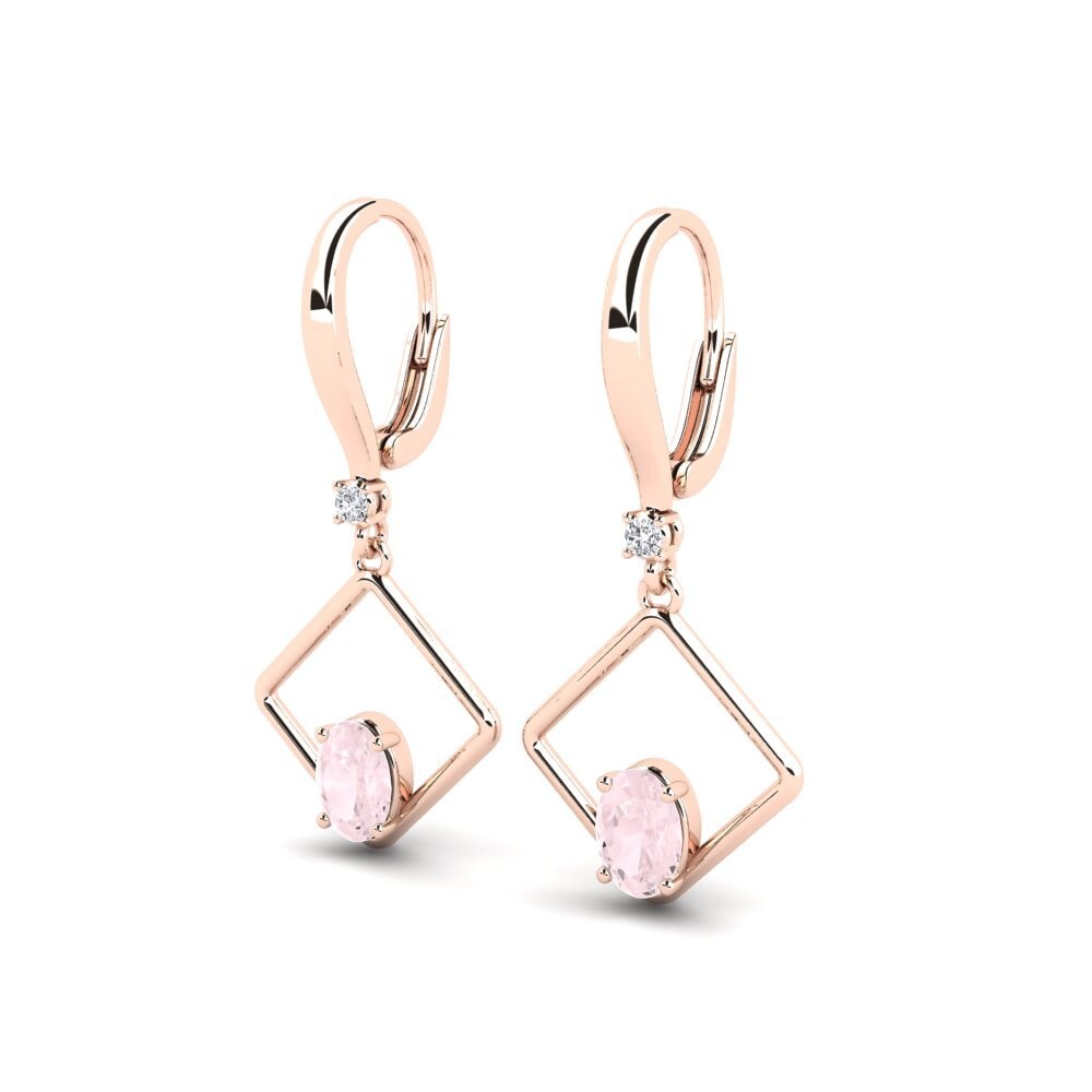 Quartz Rose Boucle d'oreille femme Chiquita