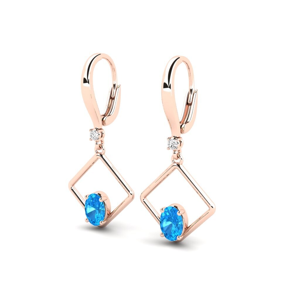 Oval Blue Topaz Earring Chiquita