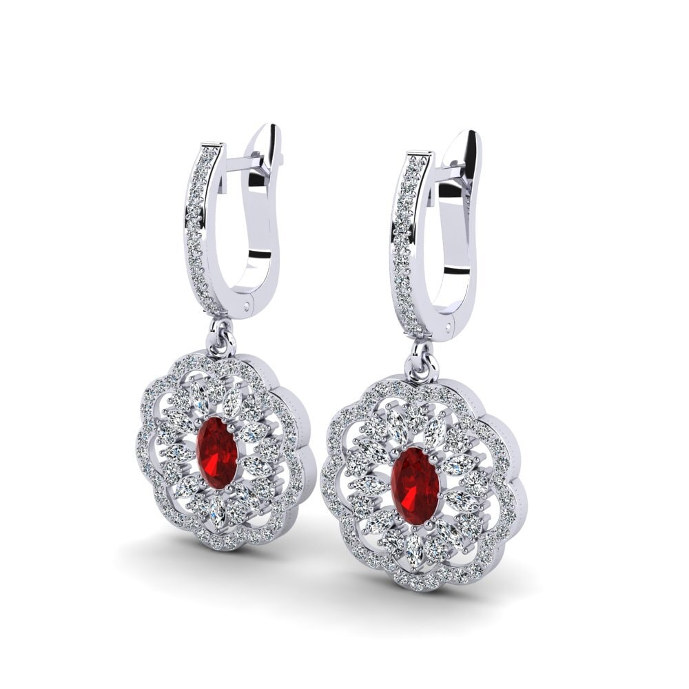 Ruby (Lab Created) Women's Earring Chiure