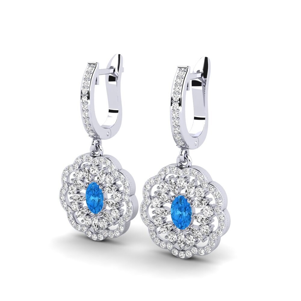 Oval Blue Topaz Earring Chiure