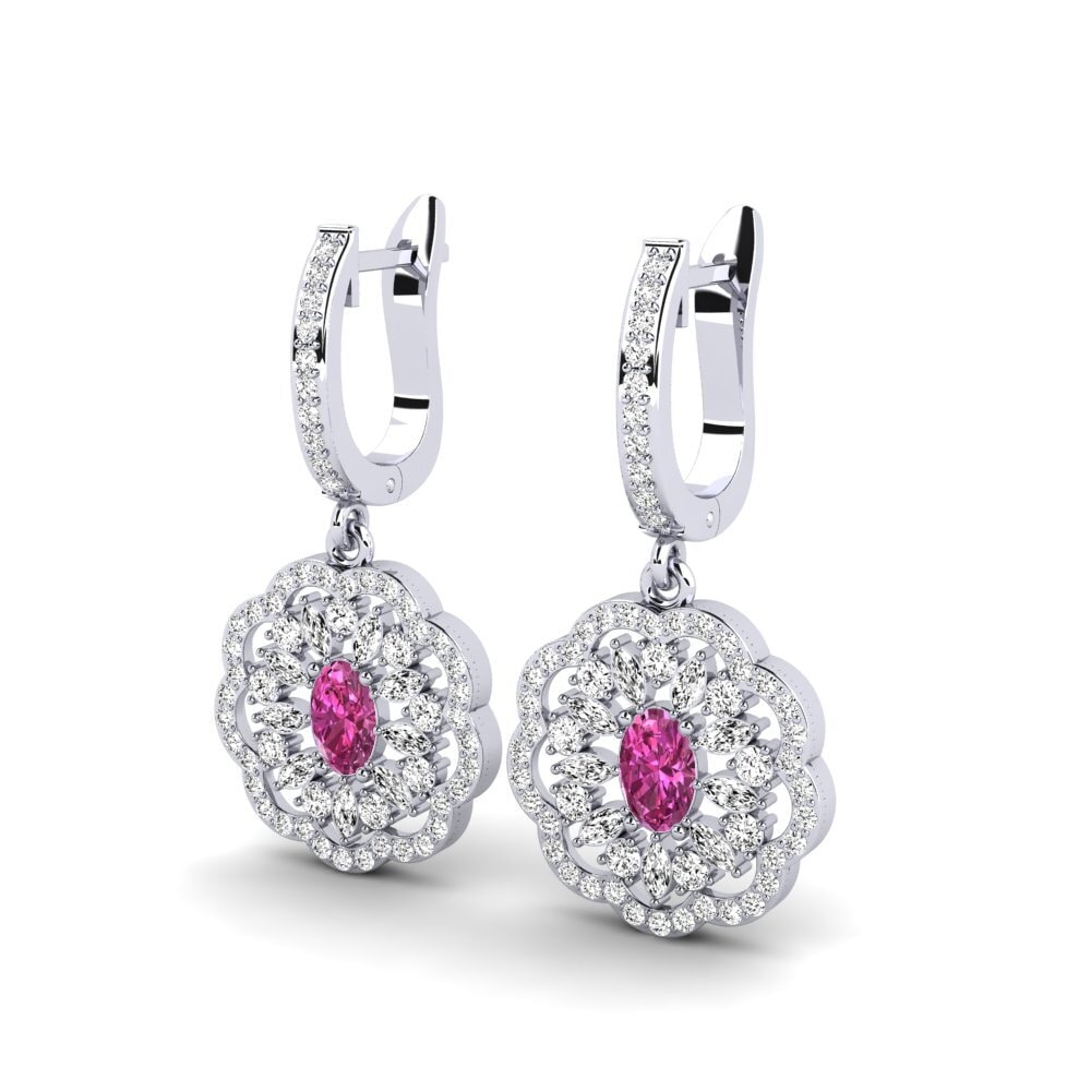 Ovaal Roze Topaas Dames Oorbellen Chiure