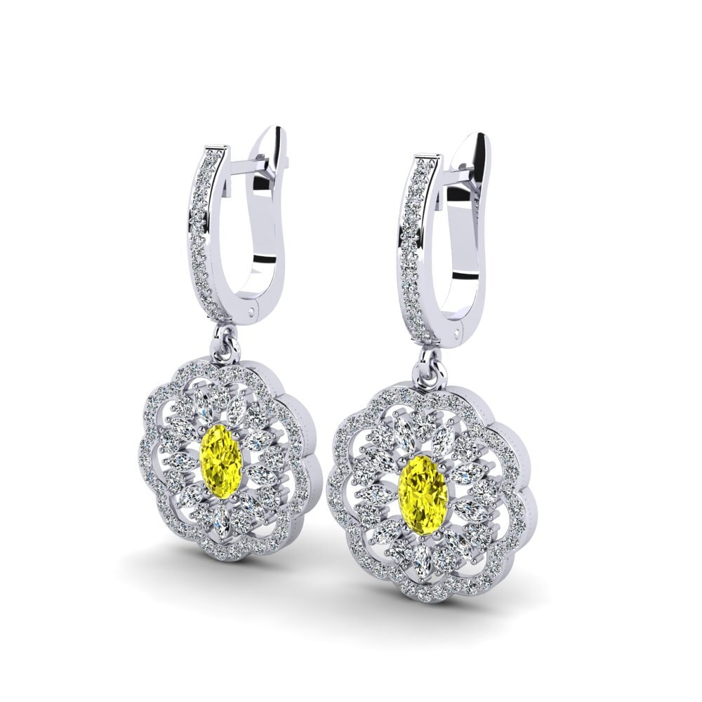Oval Yellow Diamond Women's Earring Chiure