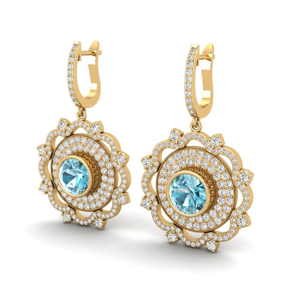 Zircon Bleu Boucle d'oreille femme Choe