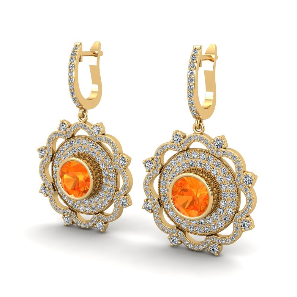 Orange Sapphire Women's Earring Choe