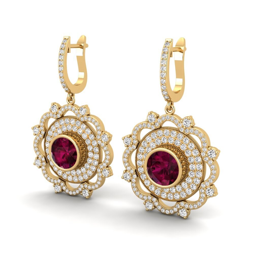 Rhodolite Garnet Women's Earring Choe