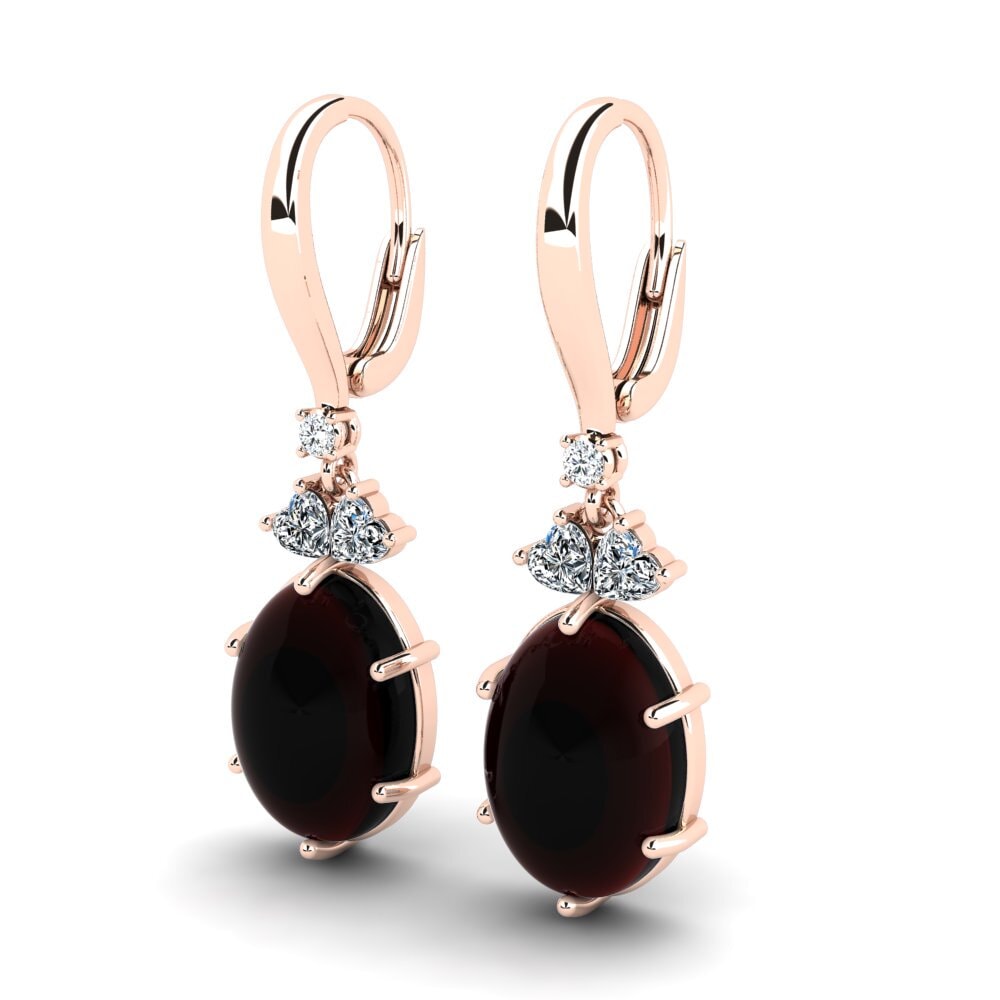red-375 Cabochon Granada Brincos Feminino Cholena