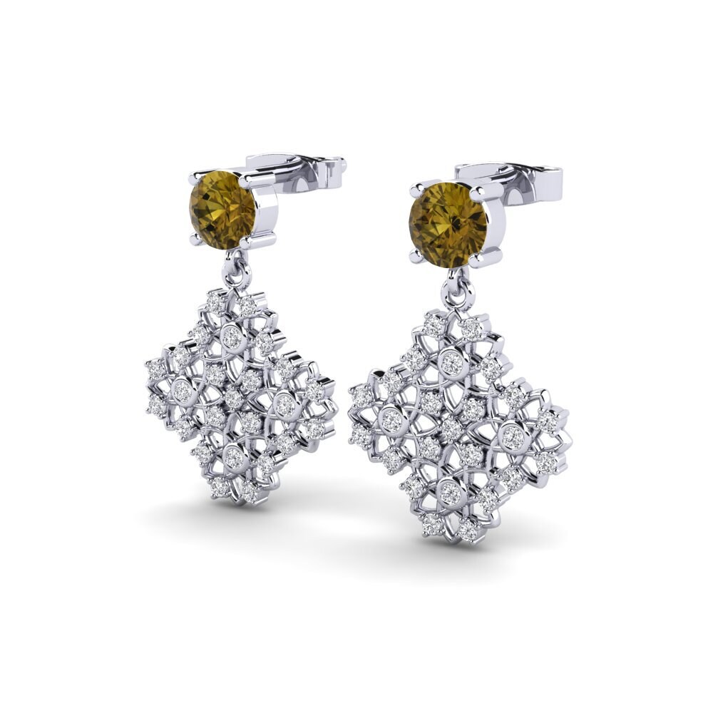 Đá Zircon Nâu Bông tai nữ Choquer