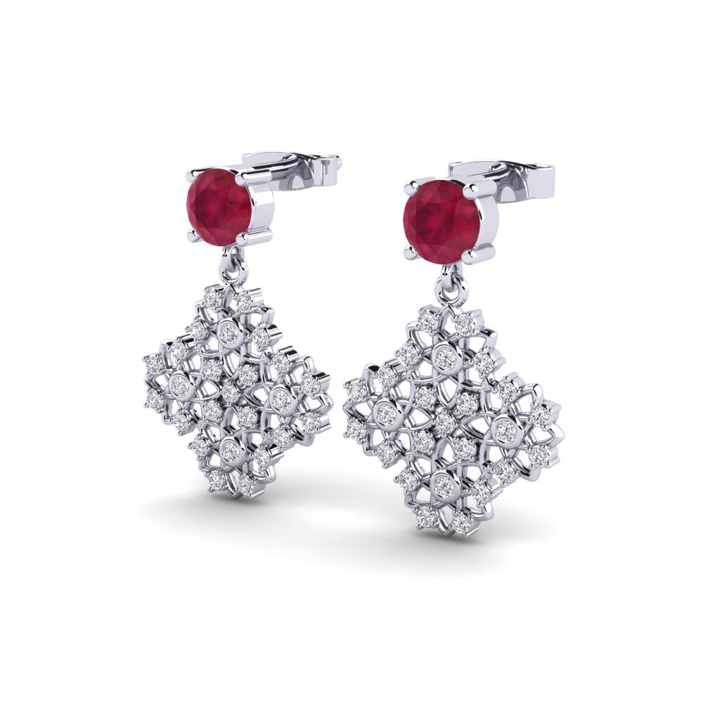 Đá Ruby / Hồng Ngọc Bông tai nữ Choquer