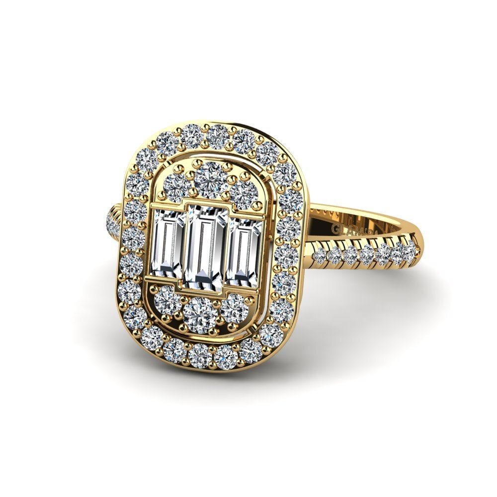 9k Oro Amarillo Anillo de compromiso Chow