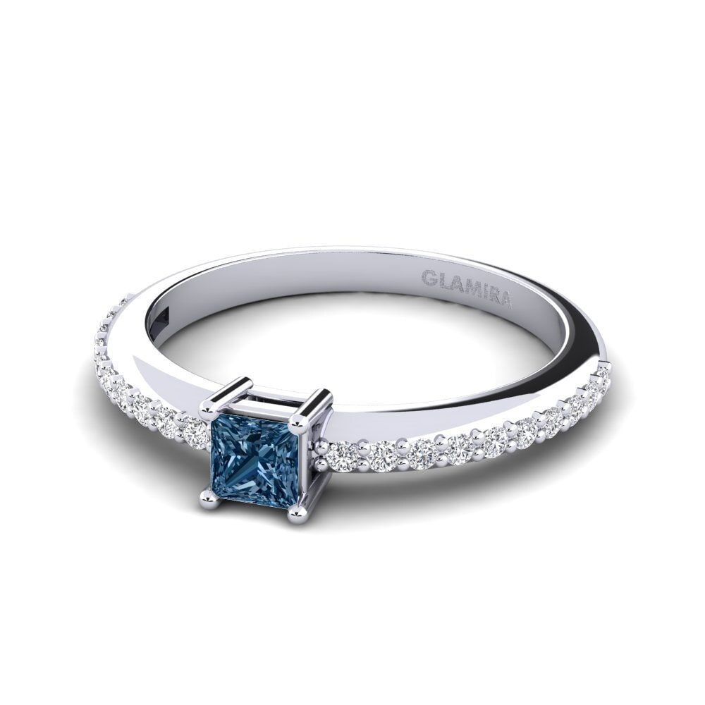 Princess Blue Diamond Engagement Ring Chud