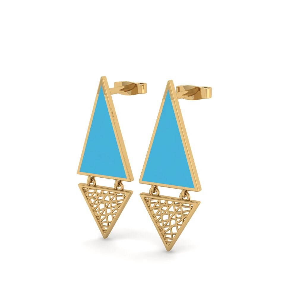 9k Oro Amarillo Pendientes Chump