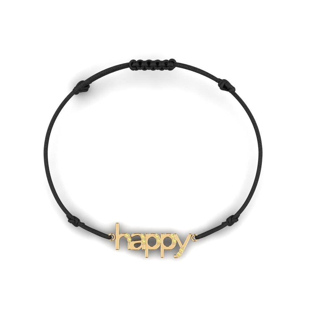 Diamante Amarillo Pulsera de cordón Chundha