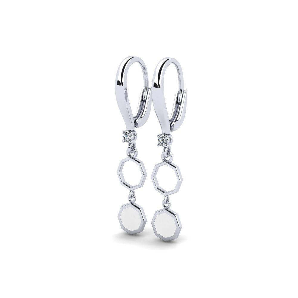 14k Oro Blanco Pendiente de mujer Ciardu